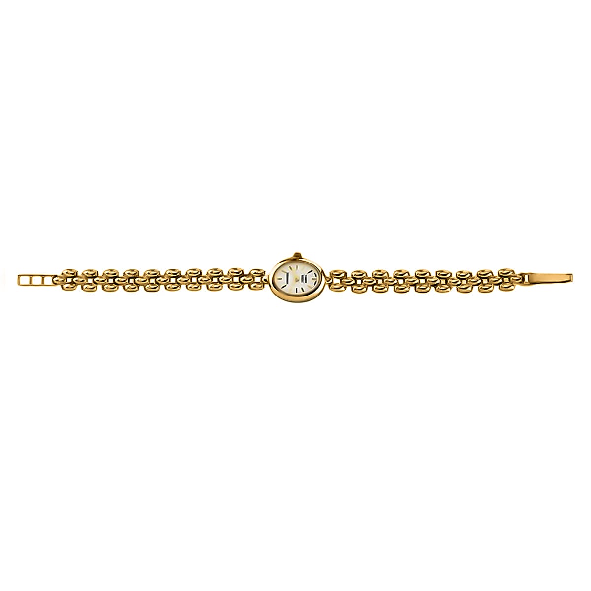 Swiss Quartz Movt. Ladies WR Luxoro Watch in Link Gold Chain Strap