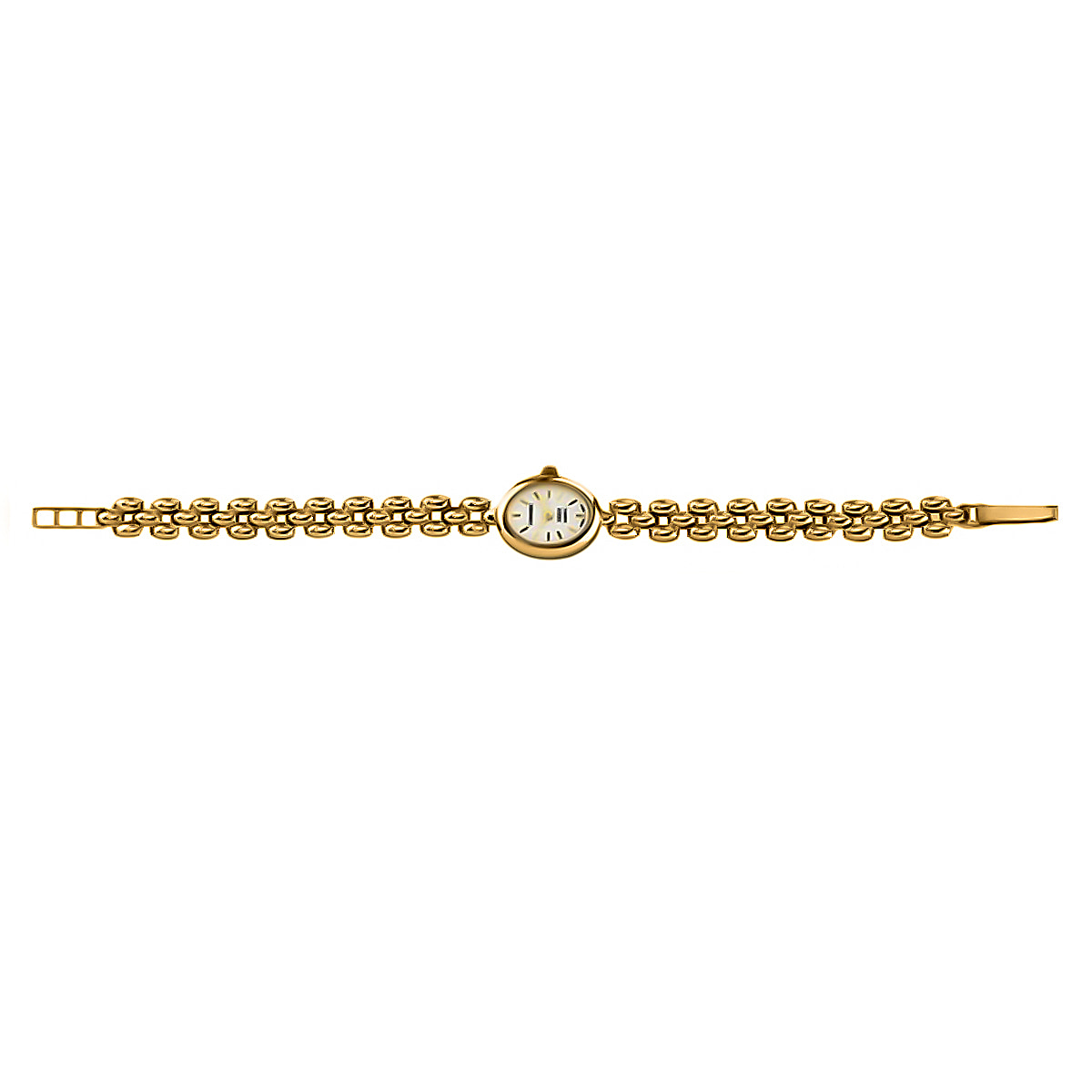 Closeout Deal - Swiss Movement Watch in 9K Yellow Gold Panther Link Bracelet. Gold wt 9.13 Gms