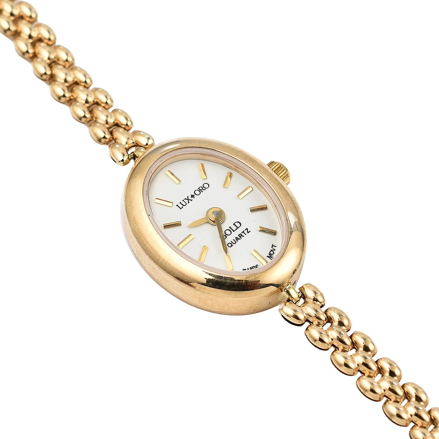LUXORO 9K Yellow Gold Swiss Movt. Water Resistant Watch in Panther Chain Strap (Size - 7 - 7.5) Gold Wt. 10.31 Gms.