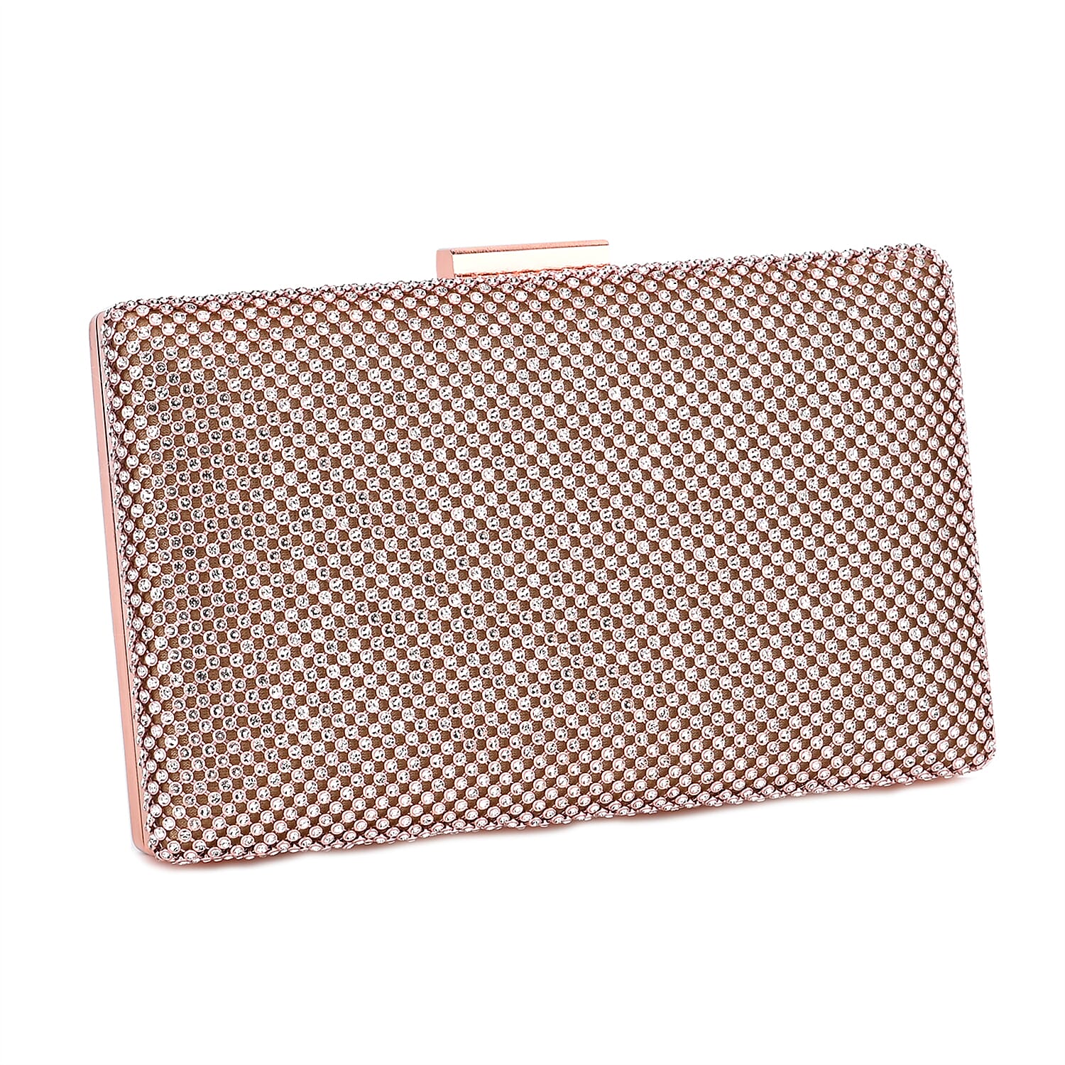 3 Pieces Crystal Accessory Set - Crystal Patterned Clutch, Sparkling Bracelet and Dangling Earrings