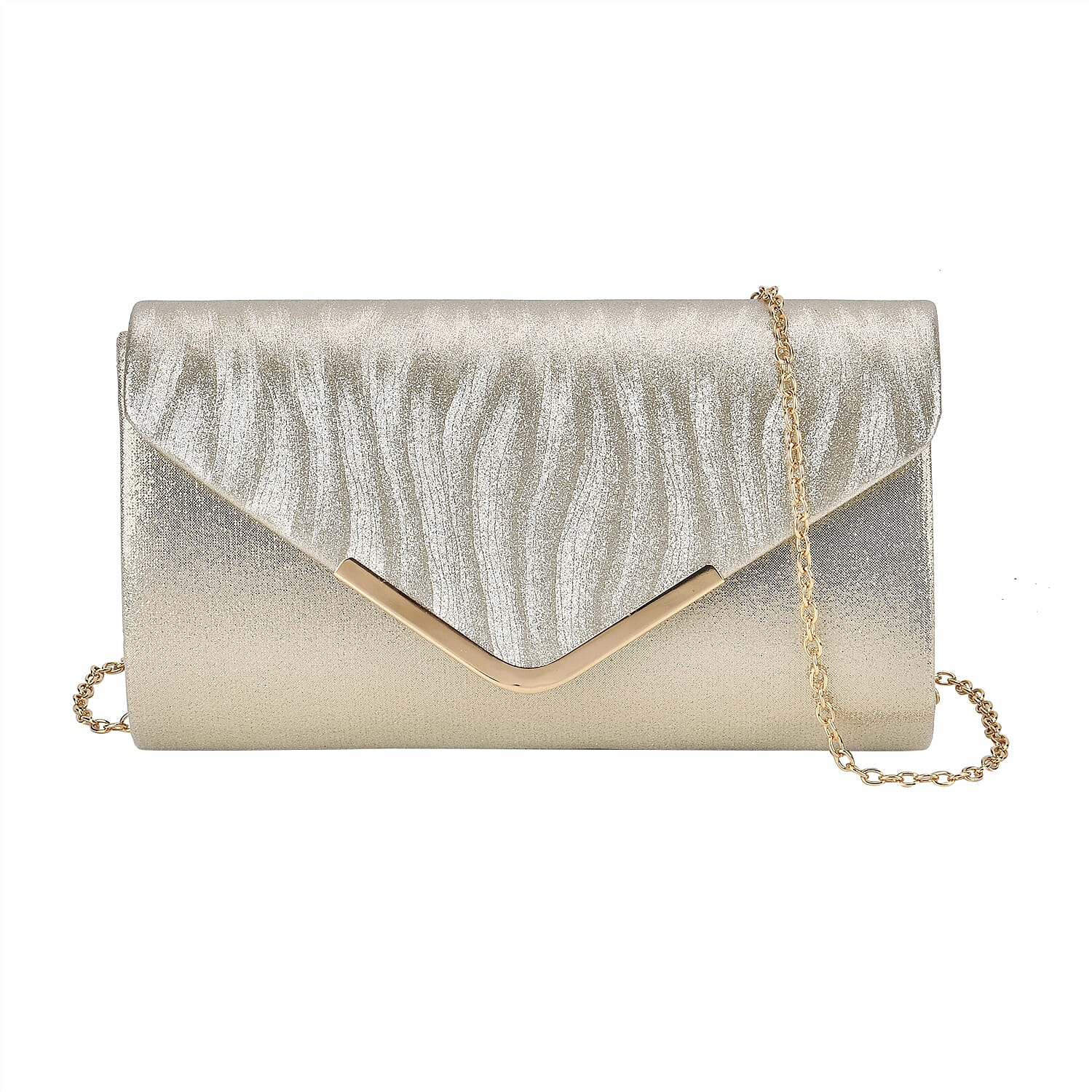 Crystal Patterned Clutch - Gold