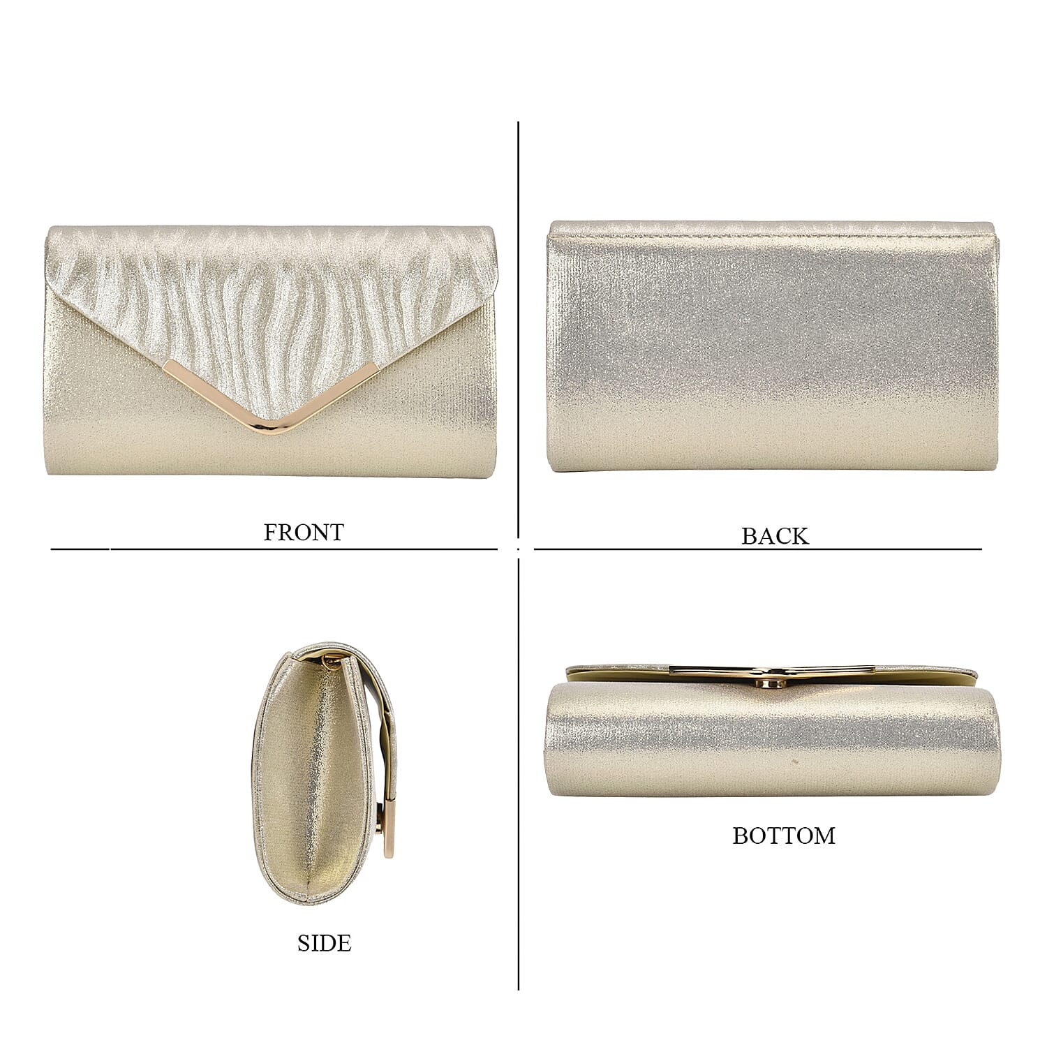 Crystal Patterned Clutch - Gold