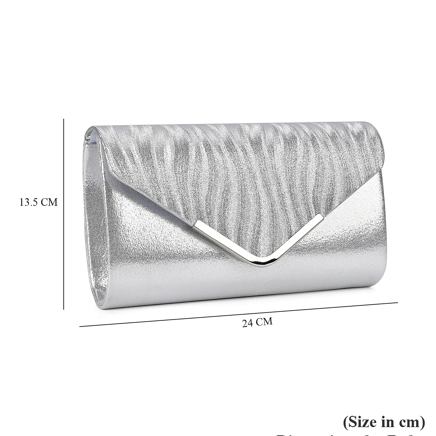 Crystal Patterned Clutch - Silver