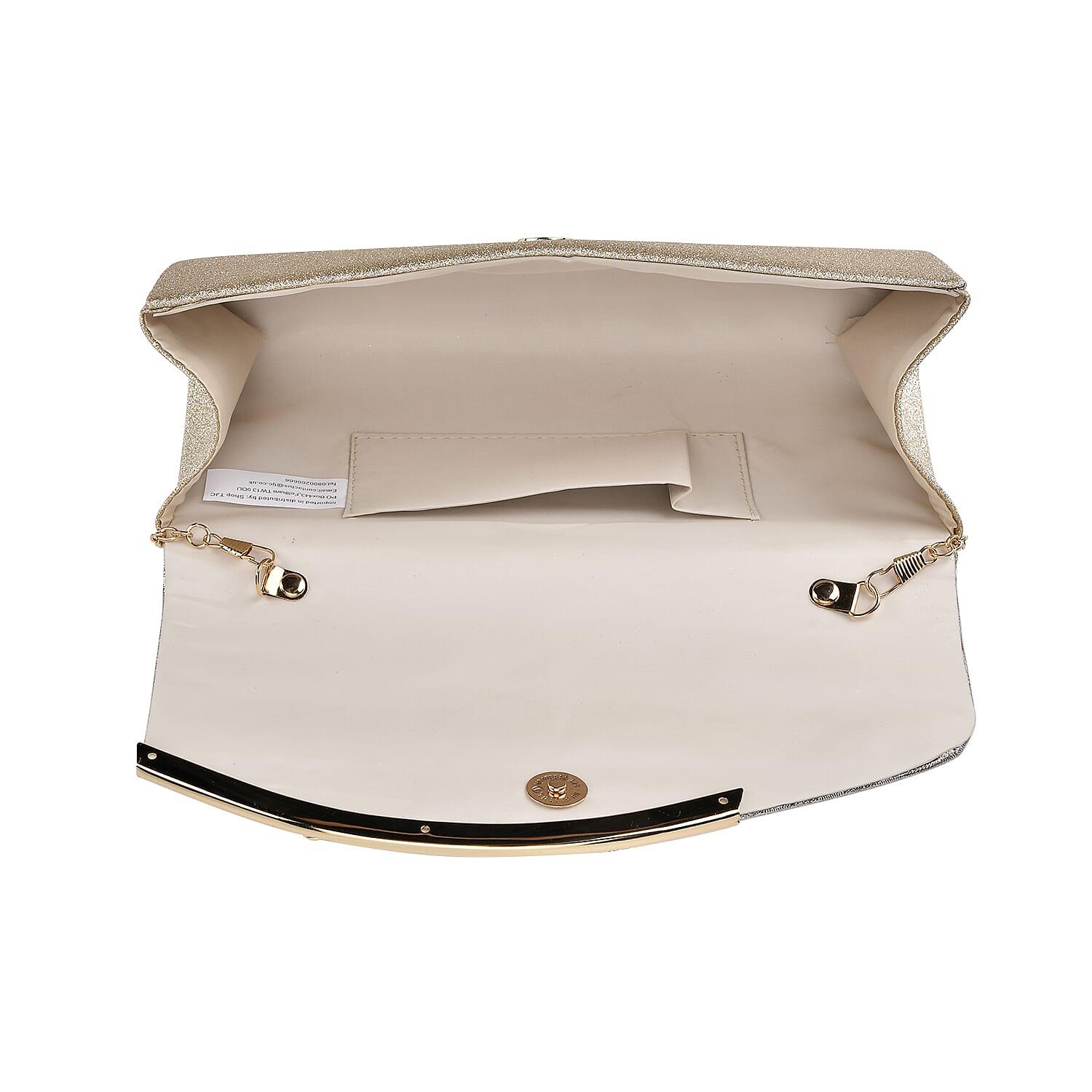 Crystal Patterned Clutch (Size 21x11x1 cm) - Rose Gold & Gold