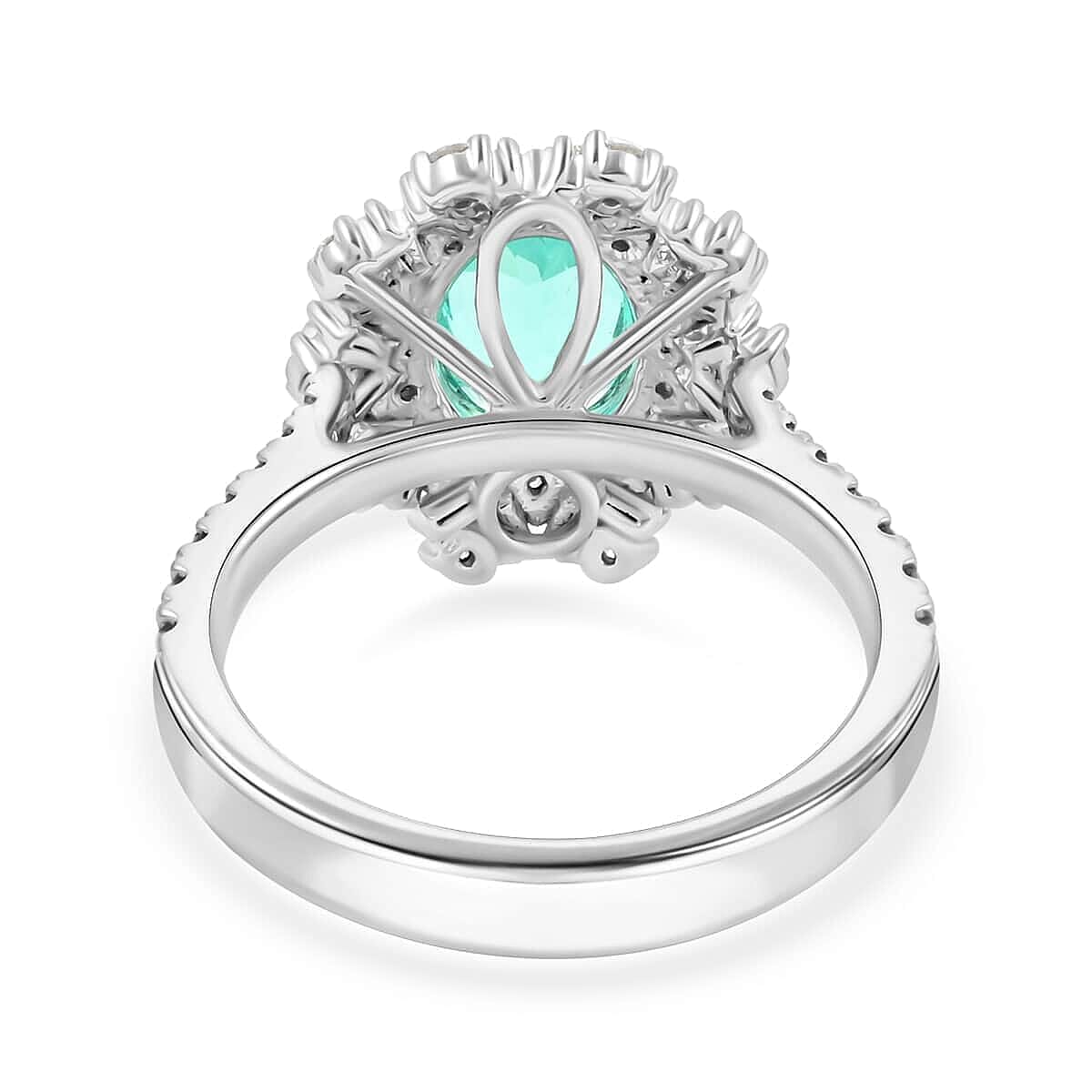 Certified and Appraised RHAPSODY 950 Platinum AAAA Paraiba Tourmaline and Diamond Ring 2.70 Ct
