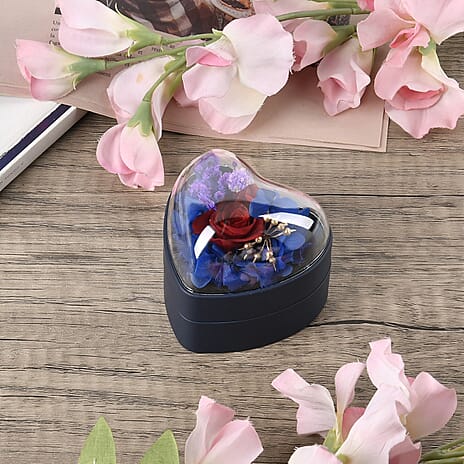 Heart Ring Box (Size 7x7x7 cm) - Blue