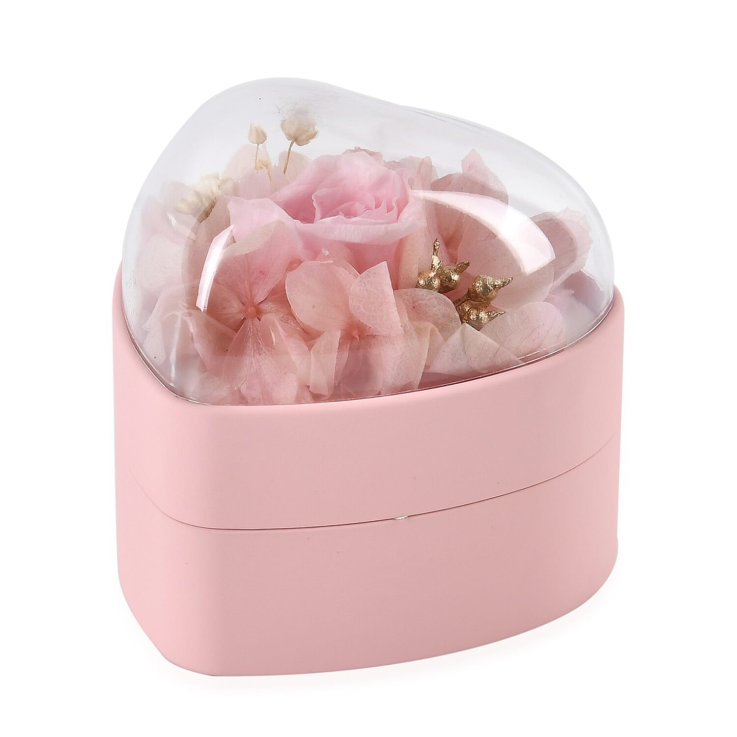 Heart Ring Box (Size 7x7x7 cm) - Pink