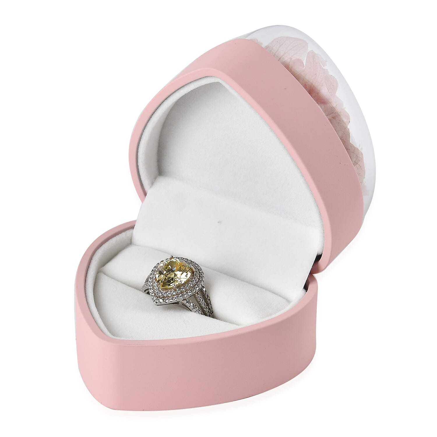 Heart Ring Box (Size 7x7x7 cm) - Pink
