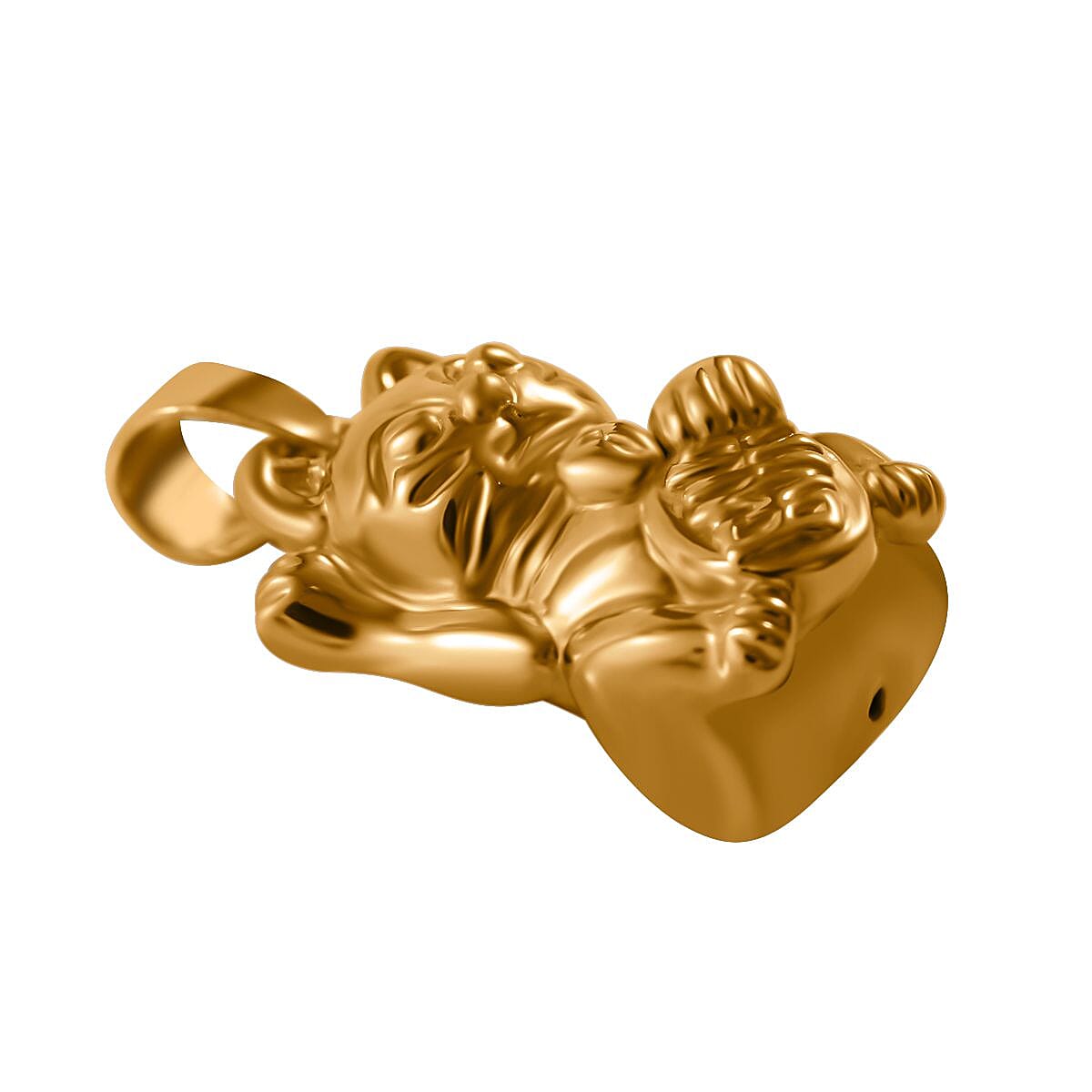 One Time Closeout - 24K Yellow Gold Beckoning Cat Pendant