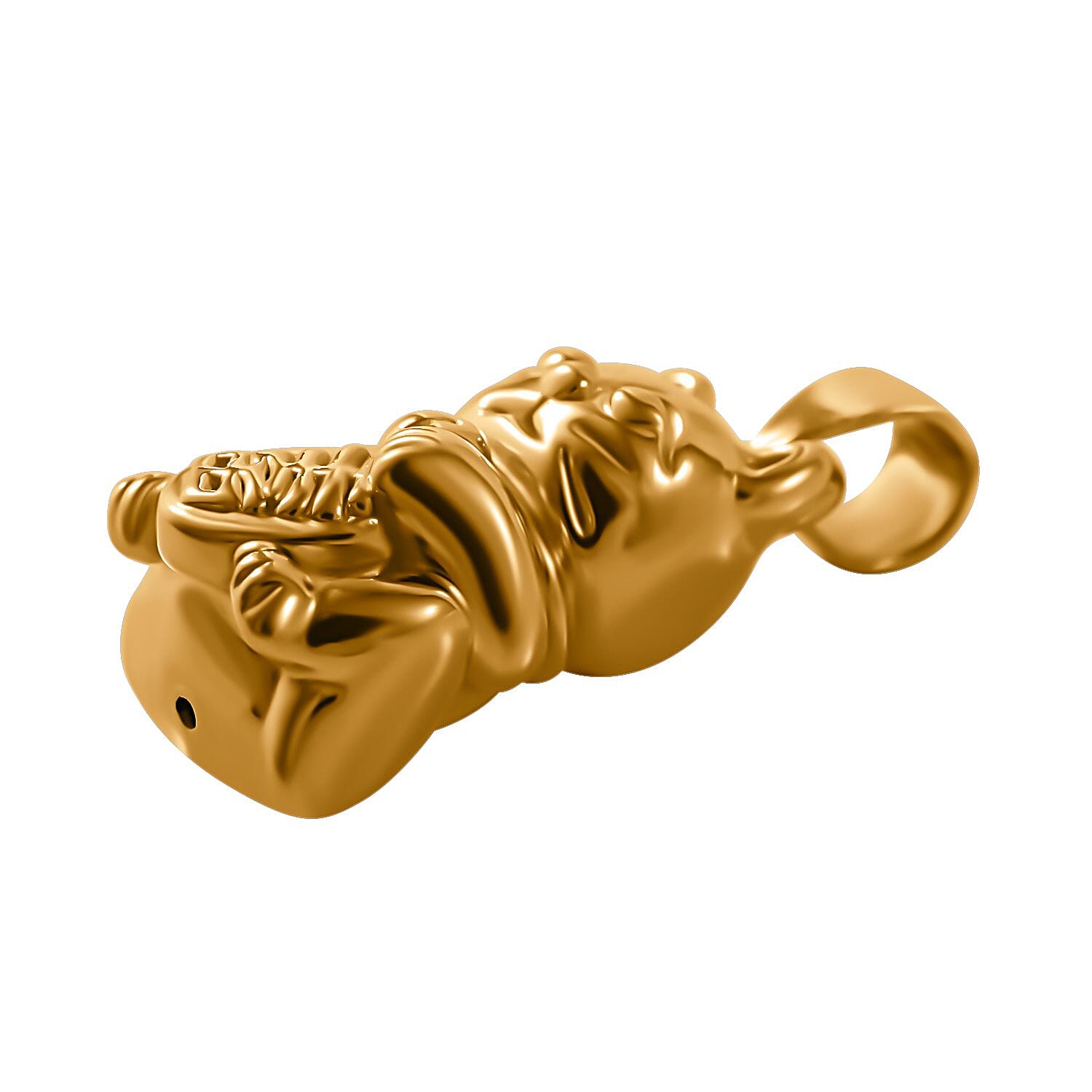 One Time Closeout - 24K Yellow Gold Beckoning Cat Pendant