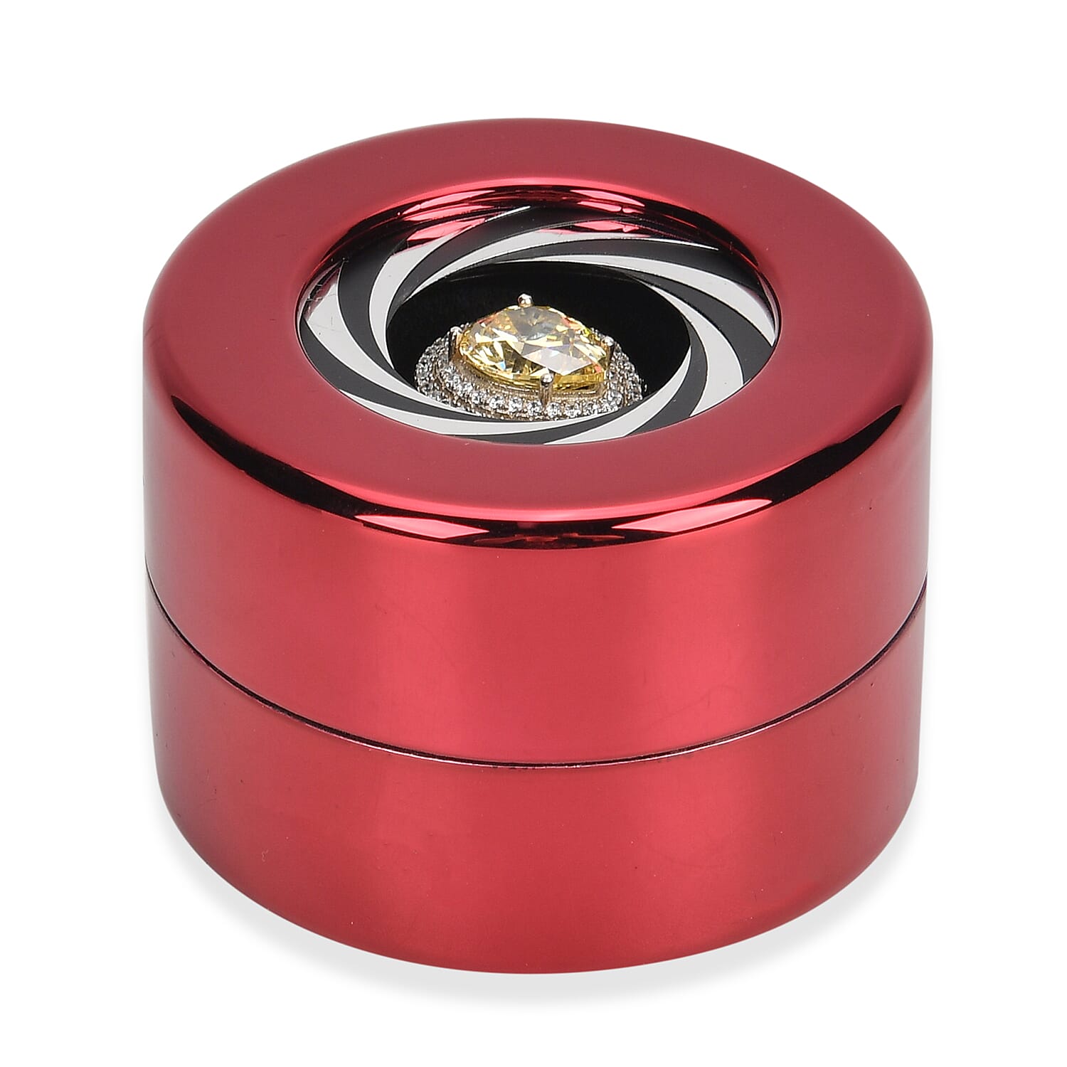 Swirl Ring Box (Size 6x6x4 cm) - Red & Red