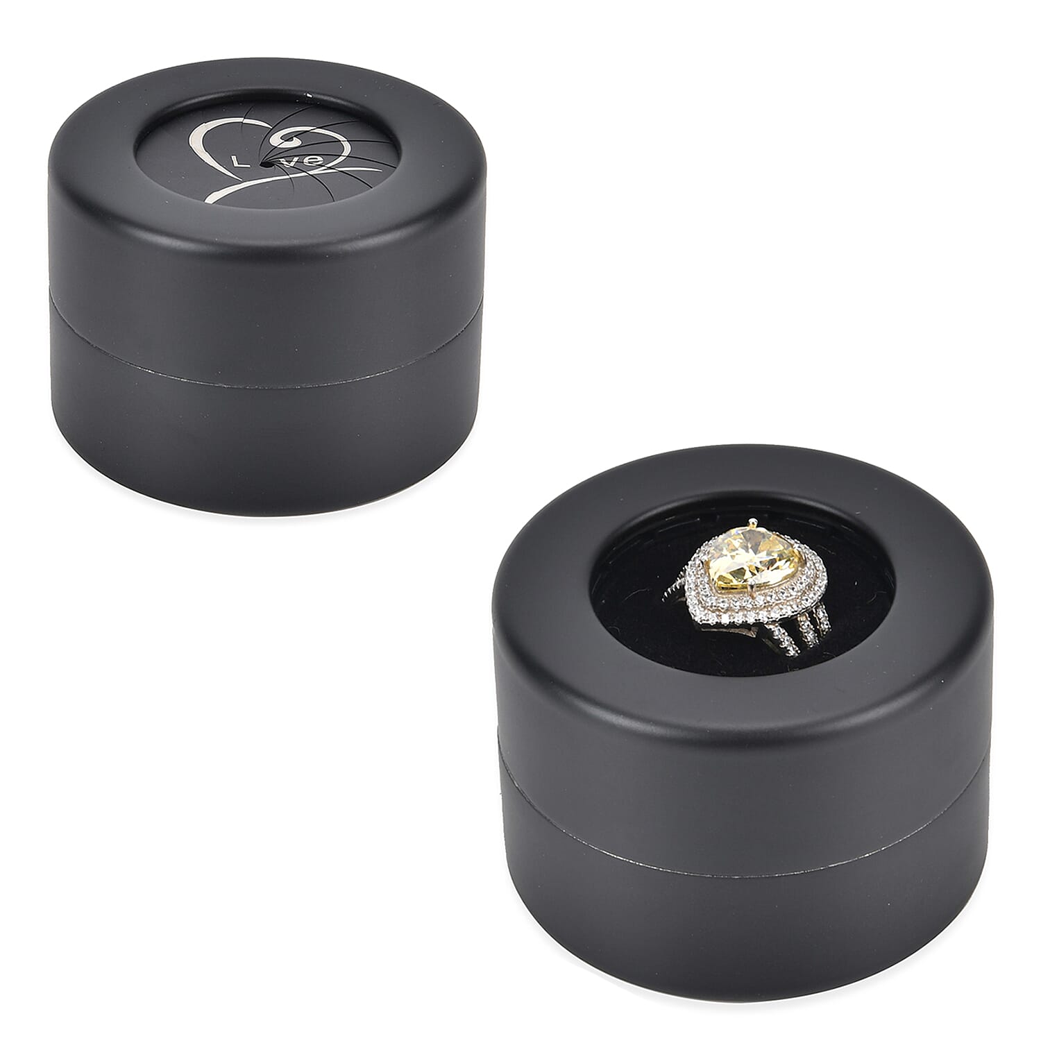 Swirl Ring Box (Size 6x6x4 cm) - Black & Black