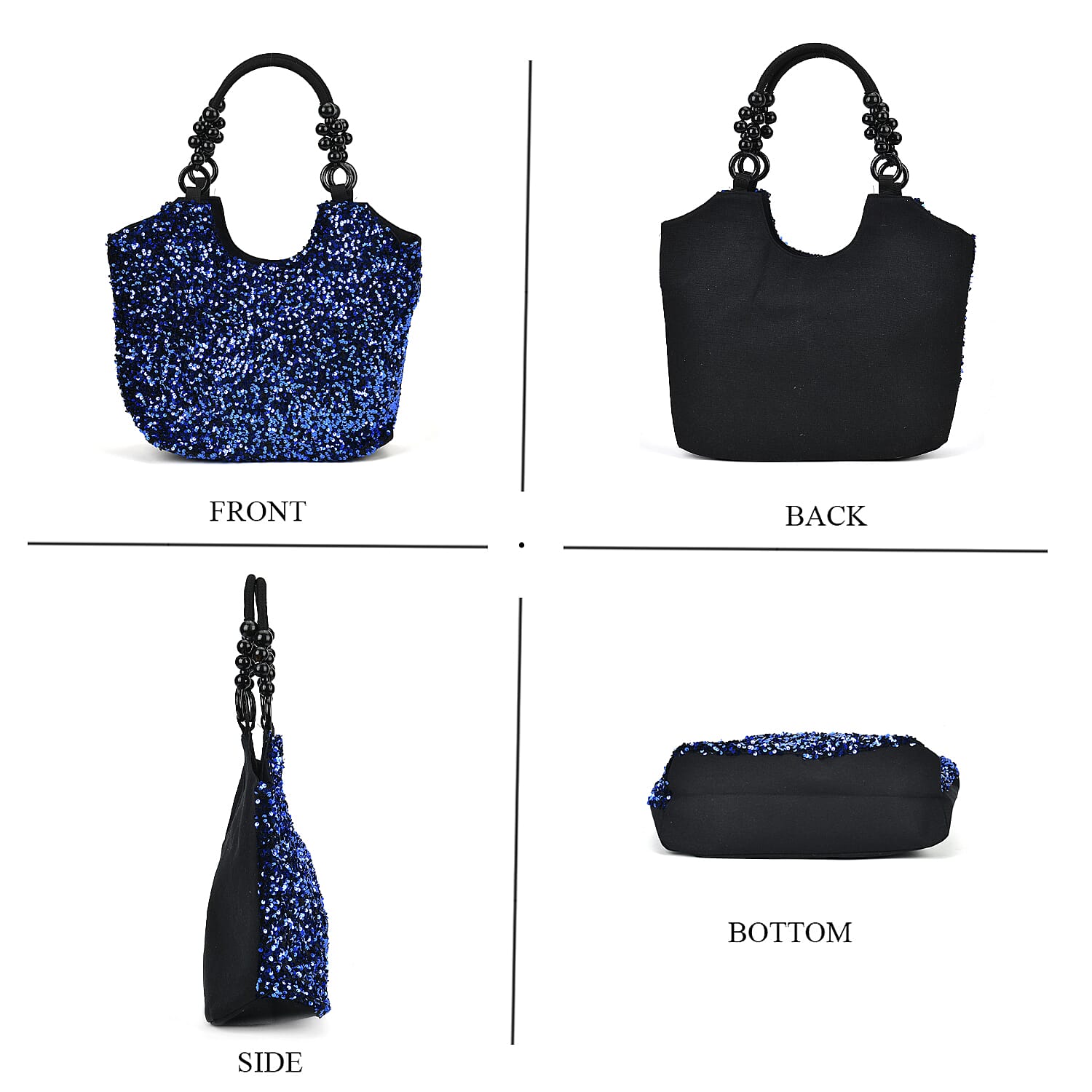 Sparkling Sequin Tote Bag (Size 45x10x36 cm) - Blue