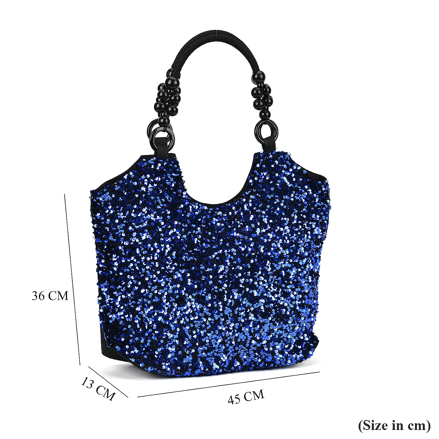 Sparkling Sequin Tote Bag (Size 45x10x36 cm) - Blue