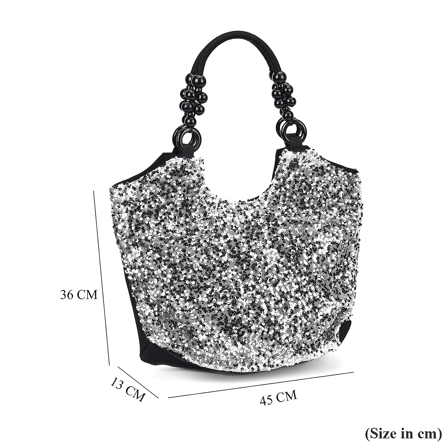 Sparkling Sequin Tote Bag (Size 45x10x36 cm) - Silver