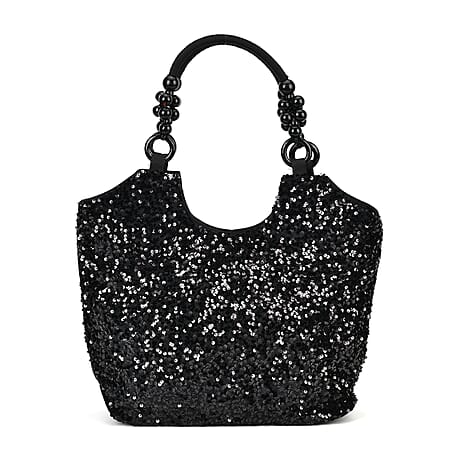 Sparkling Sequin Tote Bag (Size 45x10x36 cm) - Black