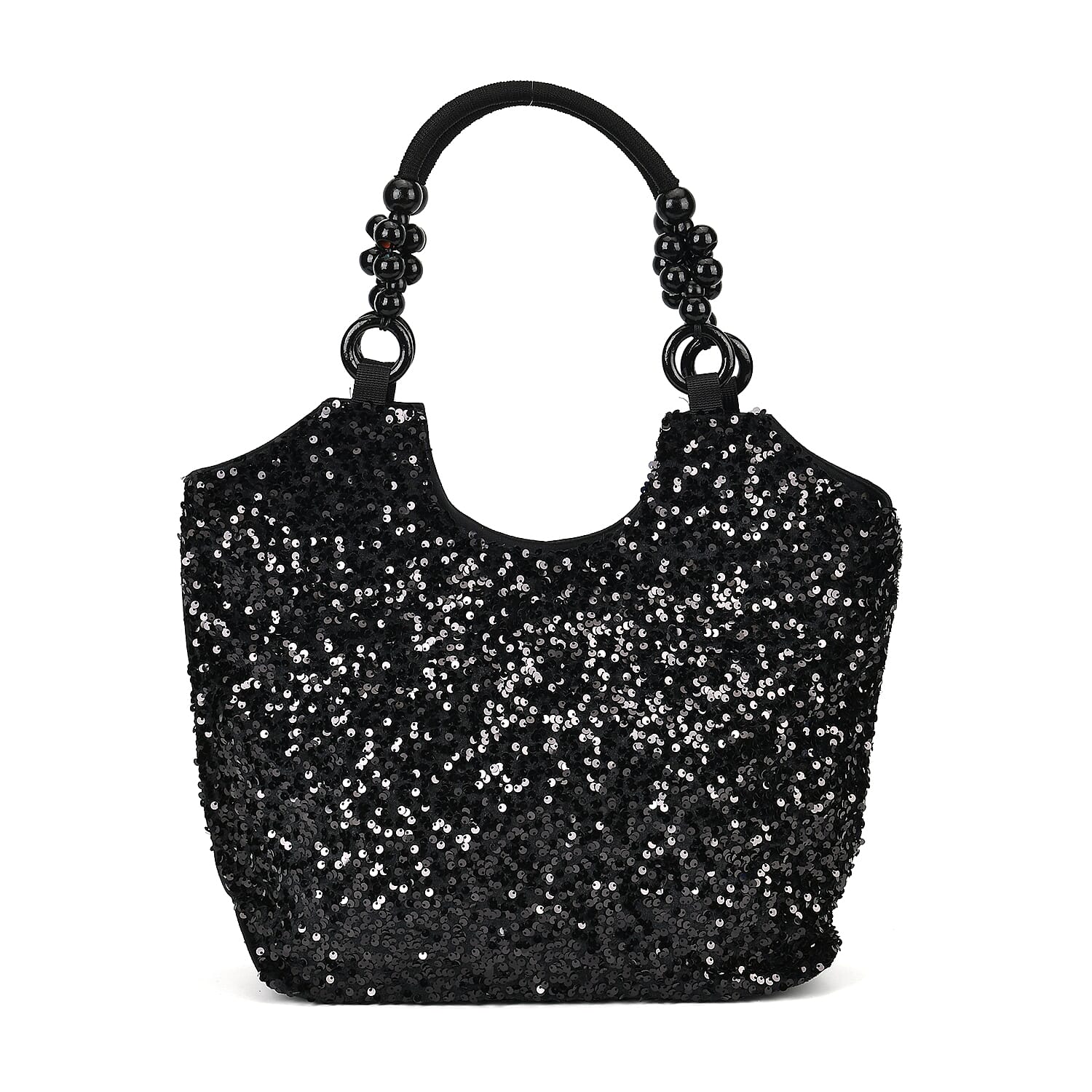 Sparkling Sequin Tote Bag (Size 45x10x36 cm) - Black