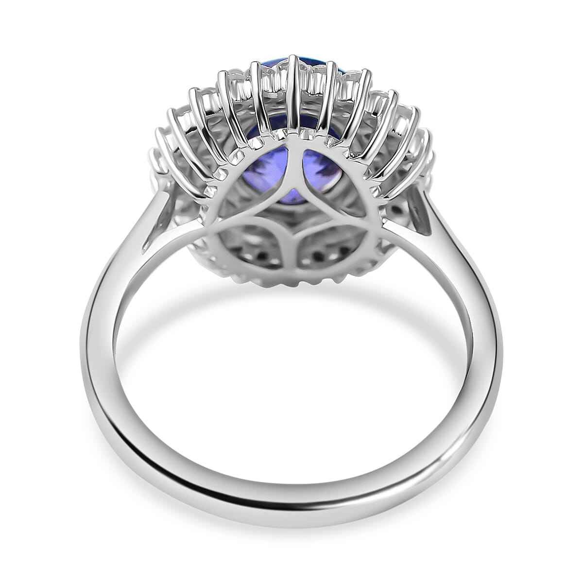RHAPSODY 950 Platinum AAAA Tanzanite and Diamond Ring 3.51 Ct, Platinum Wt 7.19 GM.