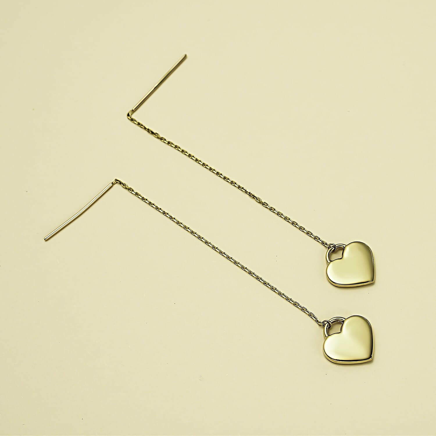 Hatton Garden Closeout -9K Yellow Gold Dangle Heart Earrings