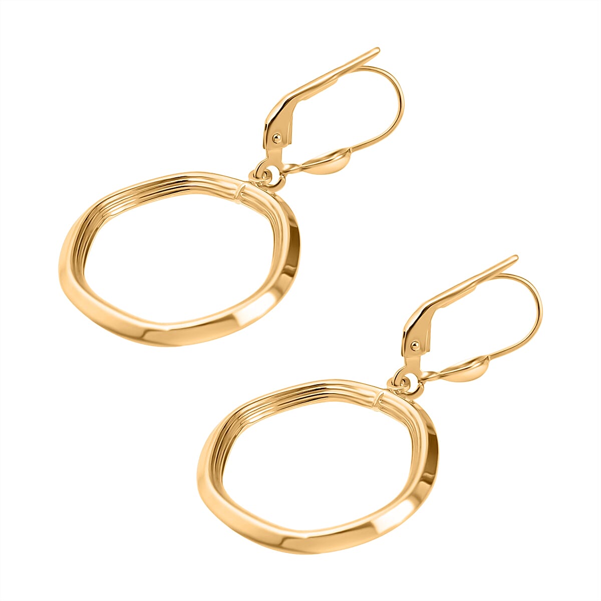 Biggest Gold Offer -- 9K Yellow Gold Hexagonal Earrings With Lever Back.