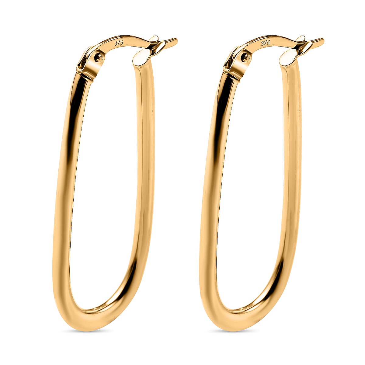 Hatton Garden Closeout - 9K Yellow Gold Large Oval Earrings