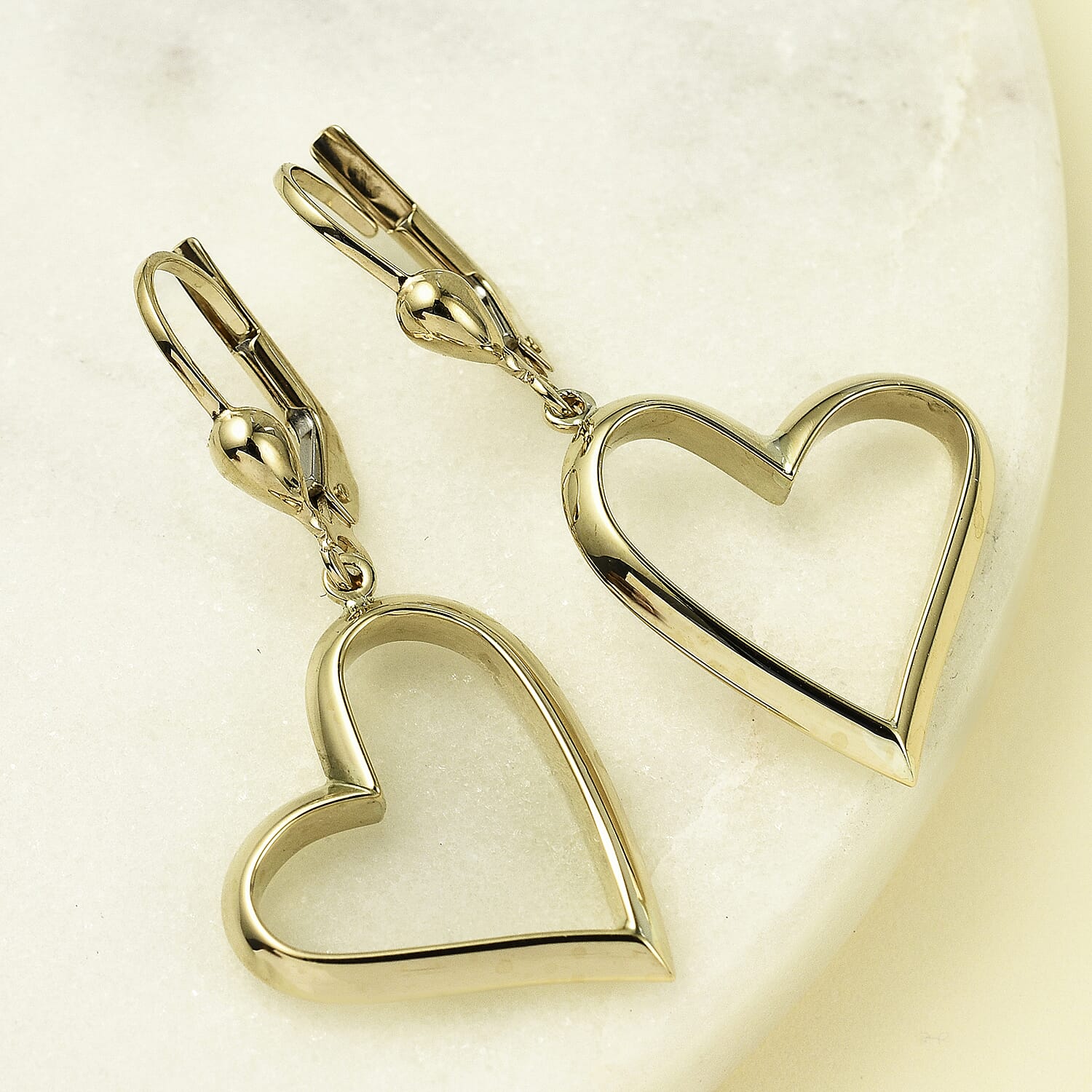 Hatton Garden Close Out Deal - 9K Yellow Gold Heart Earrings