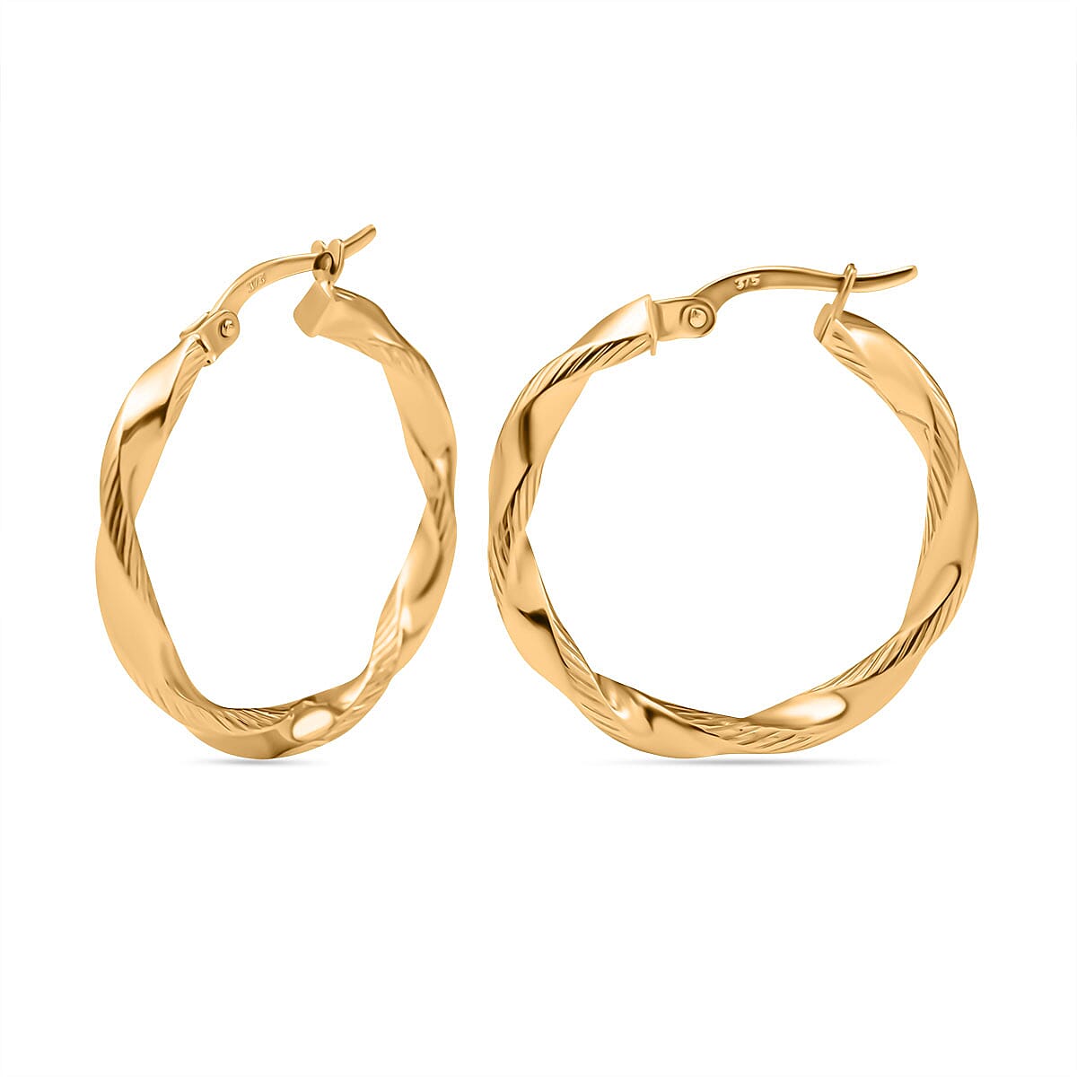 Ottoman Treasures - 9K Yellow Gold Twist Hoop Earrings
