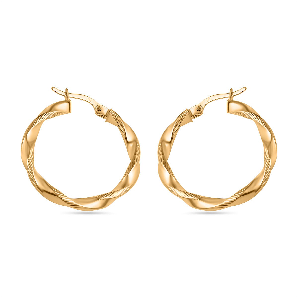 Ottoman Treasures - 9K Yellow Gold Twist Hoop Earrings