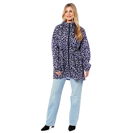 EMMA Heart Pattern Rain Jacket (Size XL) - Leopard