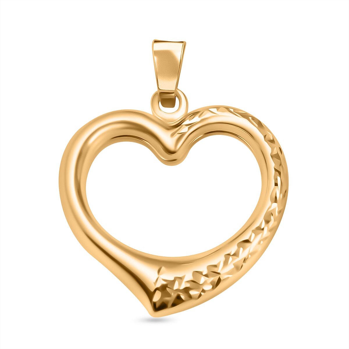 Ottoman Treasures - 9K Yellow Gold Textured Open Heart Pendant