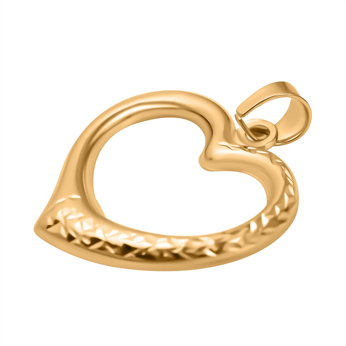 Ottoman Treasures - 9K Yellow Gold Textured Open Heart Pendant