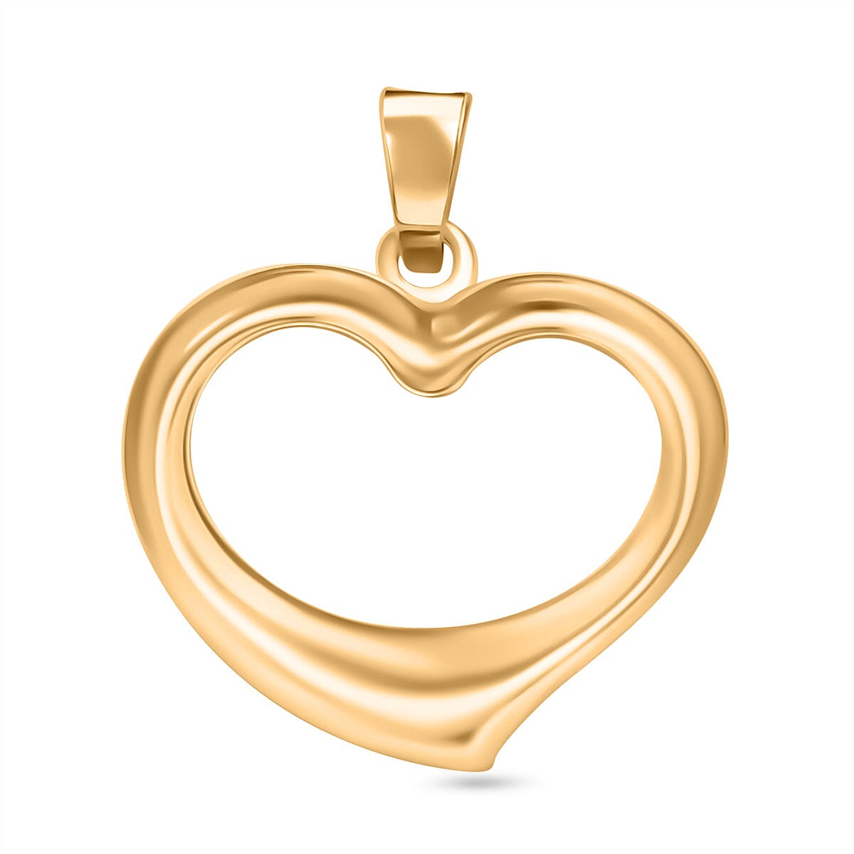 Ottoman Treasures - 9K Yellow Gold Textured Open Heart Pendant