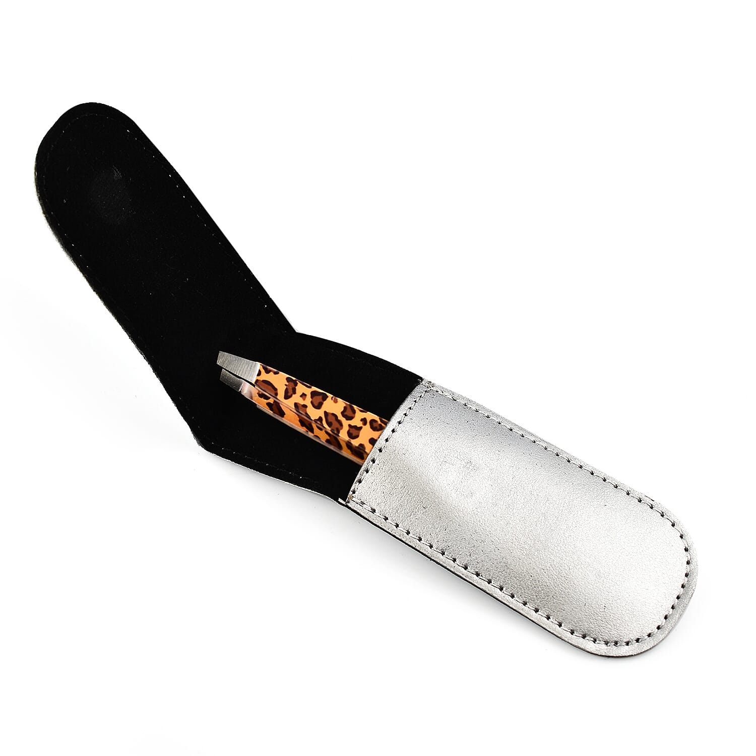 Shavata Italian Made Tweezers with Wallet - Leopard