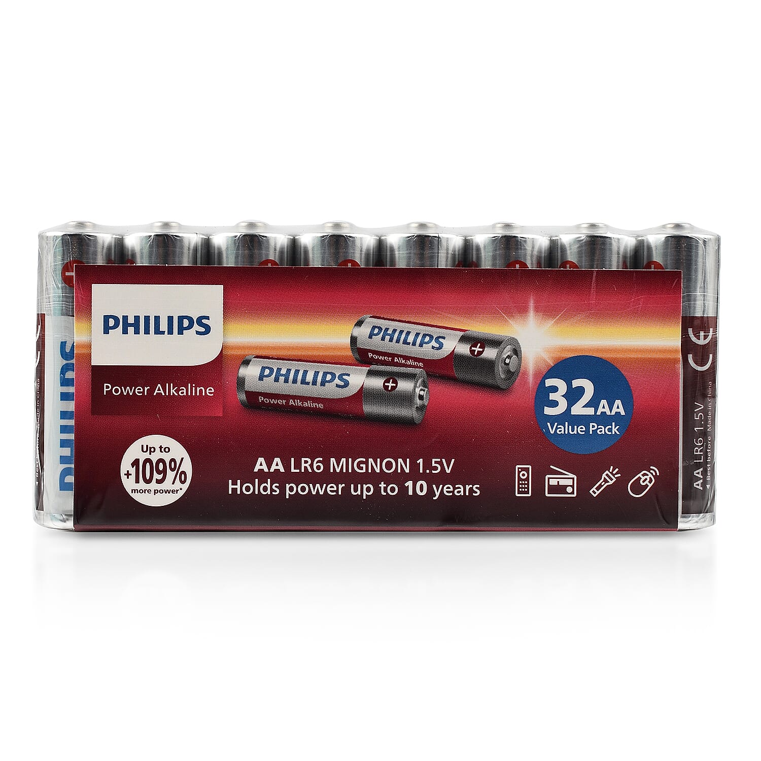 Set of 32 - Philips Value Pack Extra Power Alkaline Batteries AA