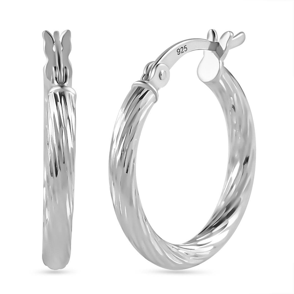Italian Close Out Deal - Sterling Silver Twist Hoop Earrings