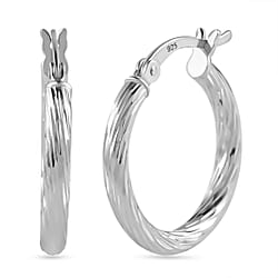 Italian Close Out Deal - Sterling Silver Twist Hoop Earrings