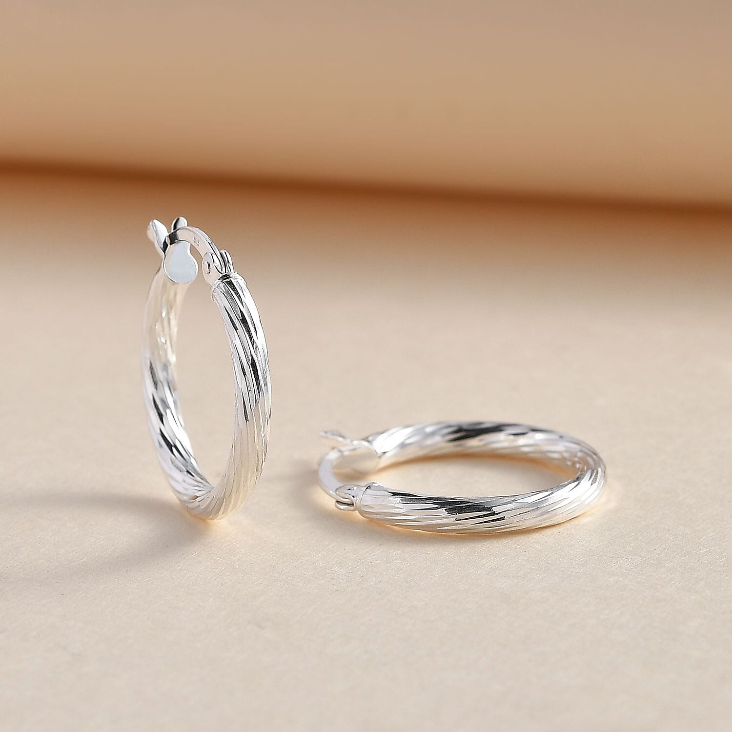 Italian Close Out Deal - Sterling Silver Twist Hoop Earrings