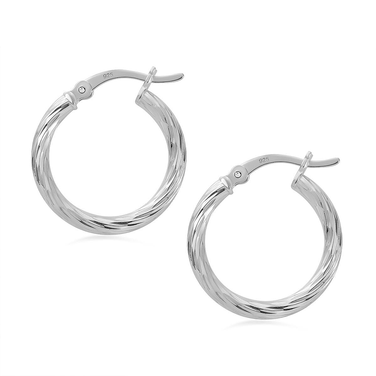 Italian Close Out Deal - Sterling Silver Twist Hoop Earrings