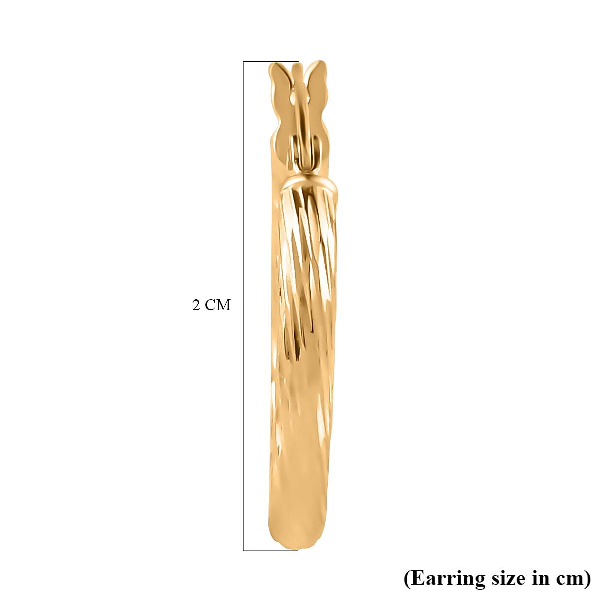 Italian Close Out Deal - Yellow Gold Overlay Sterling Silver Twist Hoop Earrings