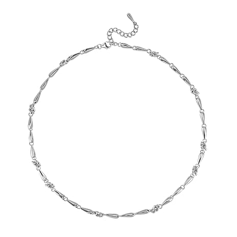 Lucy Q - Rhodium Overlay Sterling Silver Adjustable Necklace        (Size 18-2 Inch EXt.)