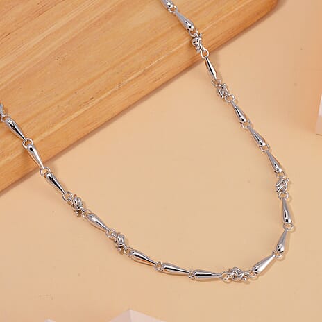 Lucy Q - Rhodium Overlay Sterling Silver Adjustable Necklace        (Size 18-2 Inch EXt.)