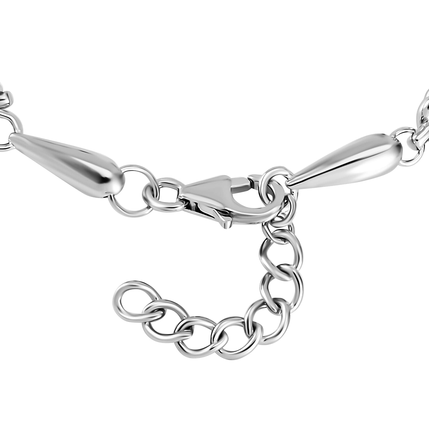 Lucy Q Knot Collection - Rhodium Overlay Sterling Silver Adjustable Bracelet (Size 7 with Ext.)