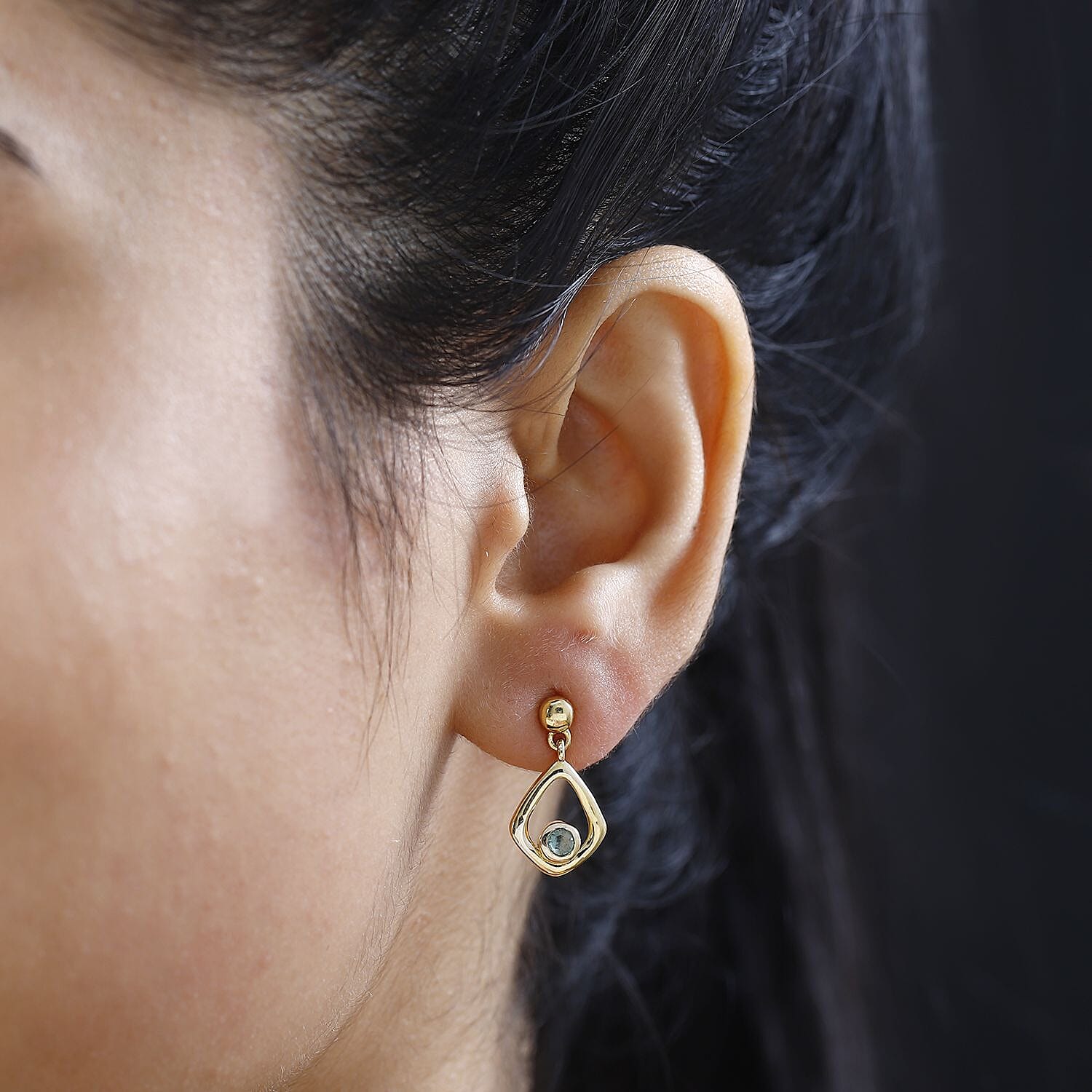 AAA Gemfields Emerald Dangle Earrings in 18K Gold Vermeil Sterling Silver