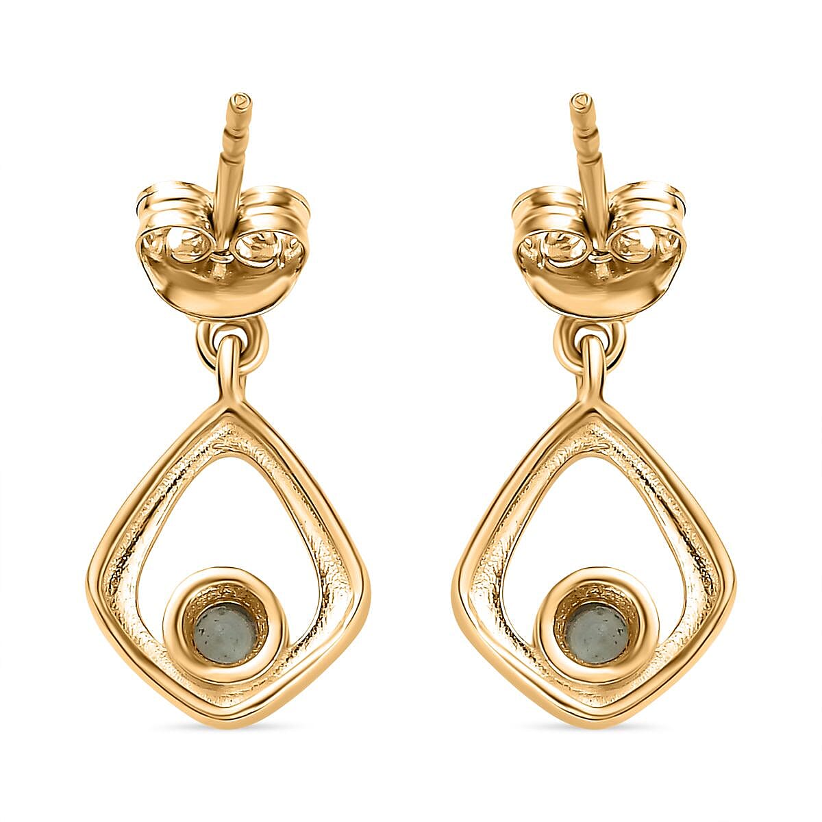 AAA Gemfields Emerald Dangle Earrings in 18K Gold Vermeil Sterling Silver