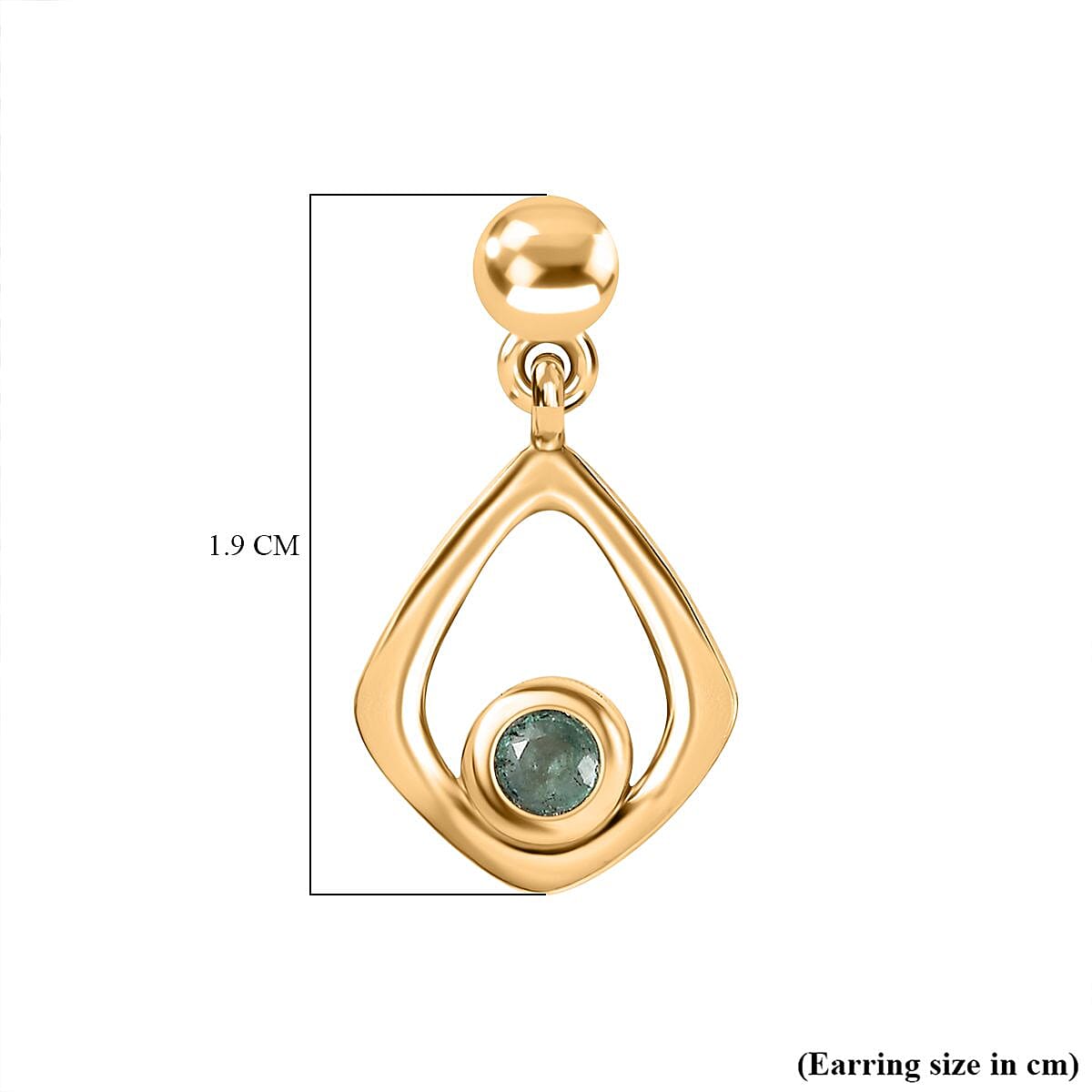 AAA Gemfields Emerald Dangle Earrings in 18K Gold Vermeil Sterling Silver