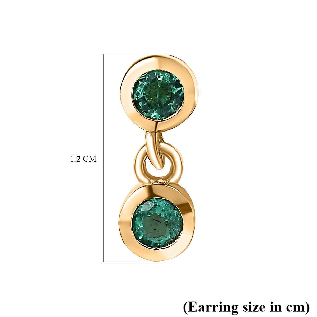AAA Gemfields Emerald Dangle Earrings in 18K Gold Vermeil Sterling Silver