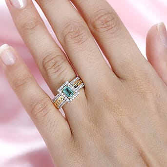 https://tjcuk.sirv.com/Products/77/5/7757608/Emerald-White-Zircon-Main-Stone-With-Side-Stone-Ring-in-Vermeil-YG-Ste_7757608_2.jpg?w=342&h=342