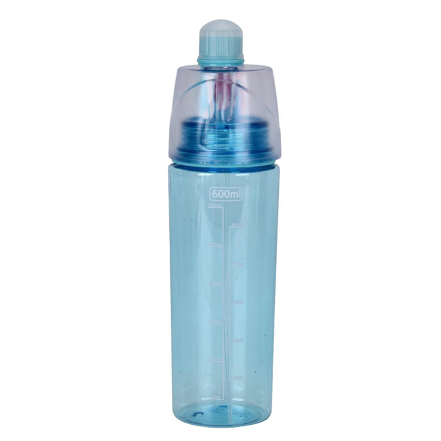 Set of 2 Fog Spraying Sports Water Bottle 600ml - Black & Blue