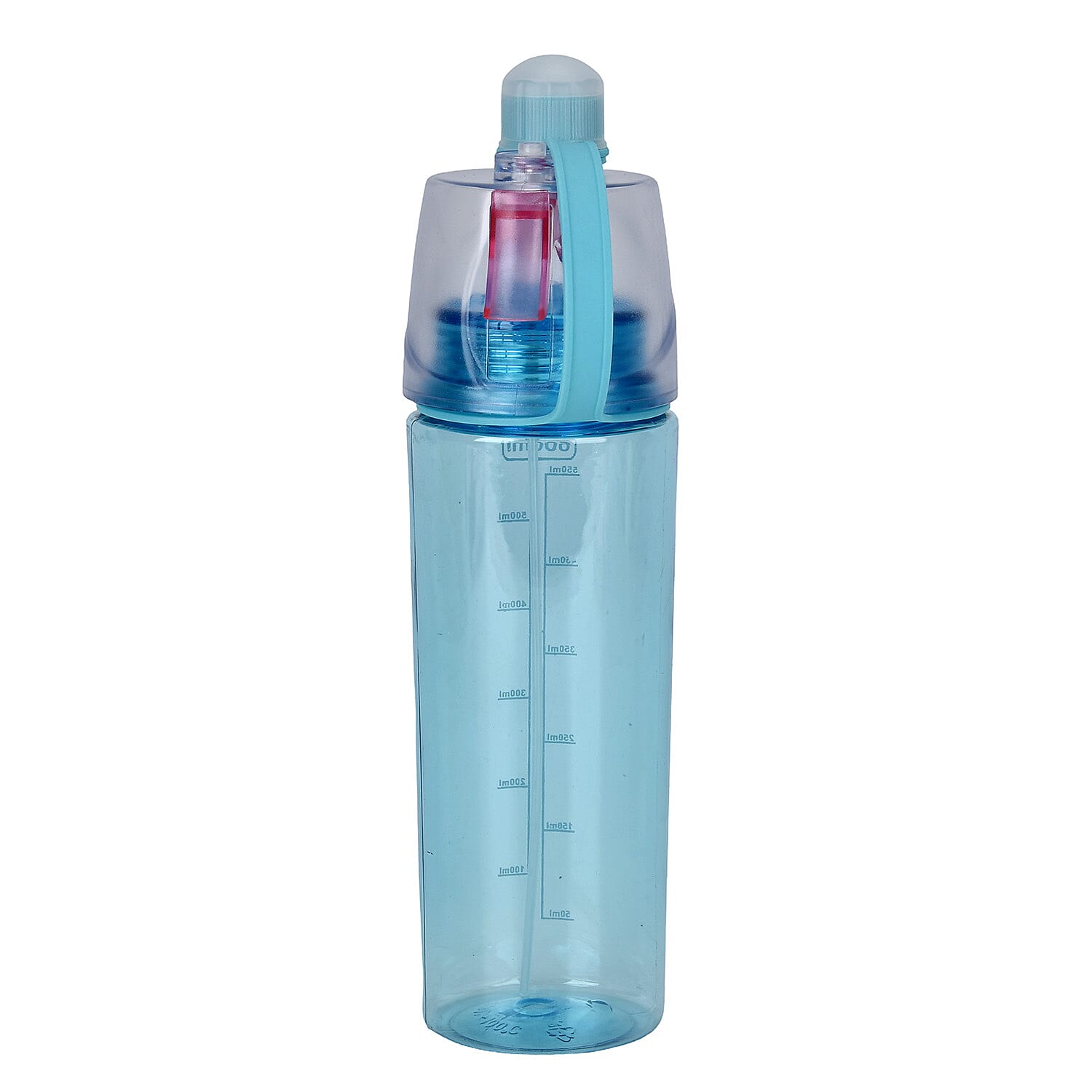 Set of 2 Fog Spraying Sports Water Bottle 600ml - Black & Blue