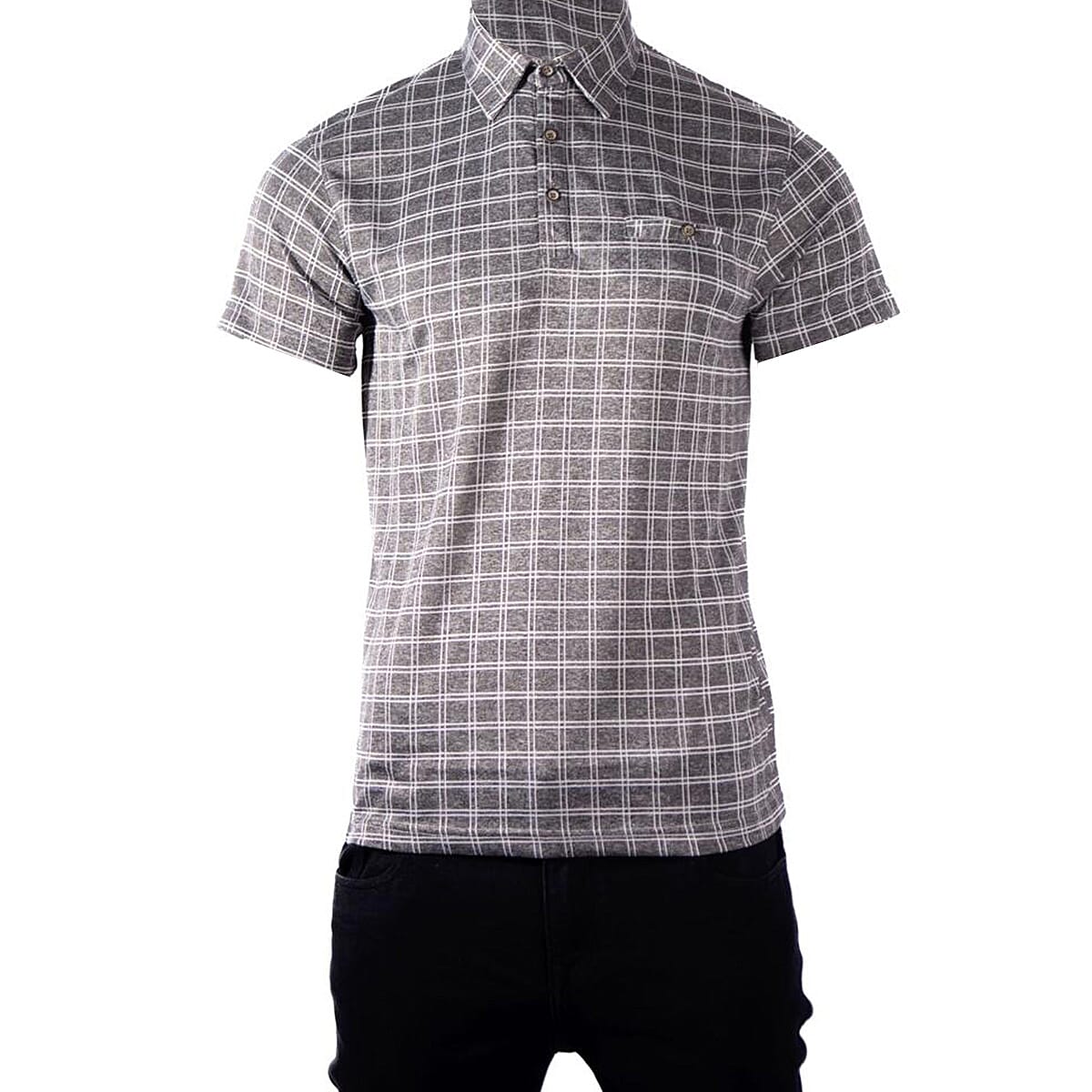 JJ Willis Check Polo Shirt - Navy